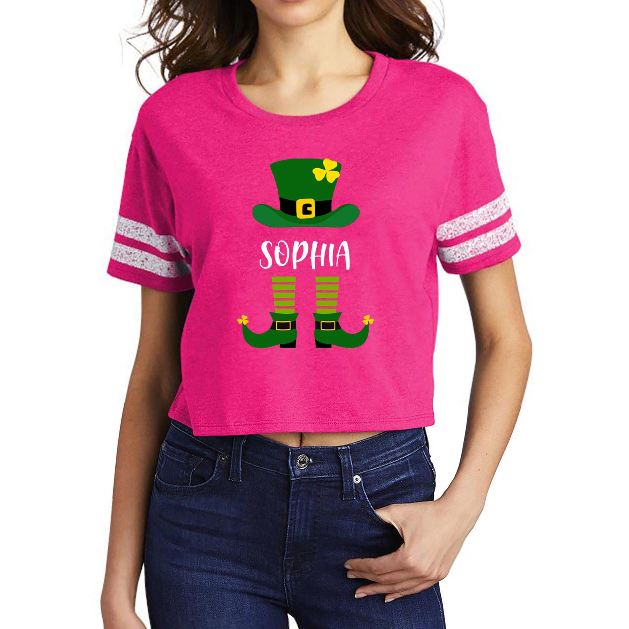 Custom St. Patrick's Day Jersey Crop Top - Personalized Irish Apparel for Women | Perfect for Parties, Parades & Festive Celebrations