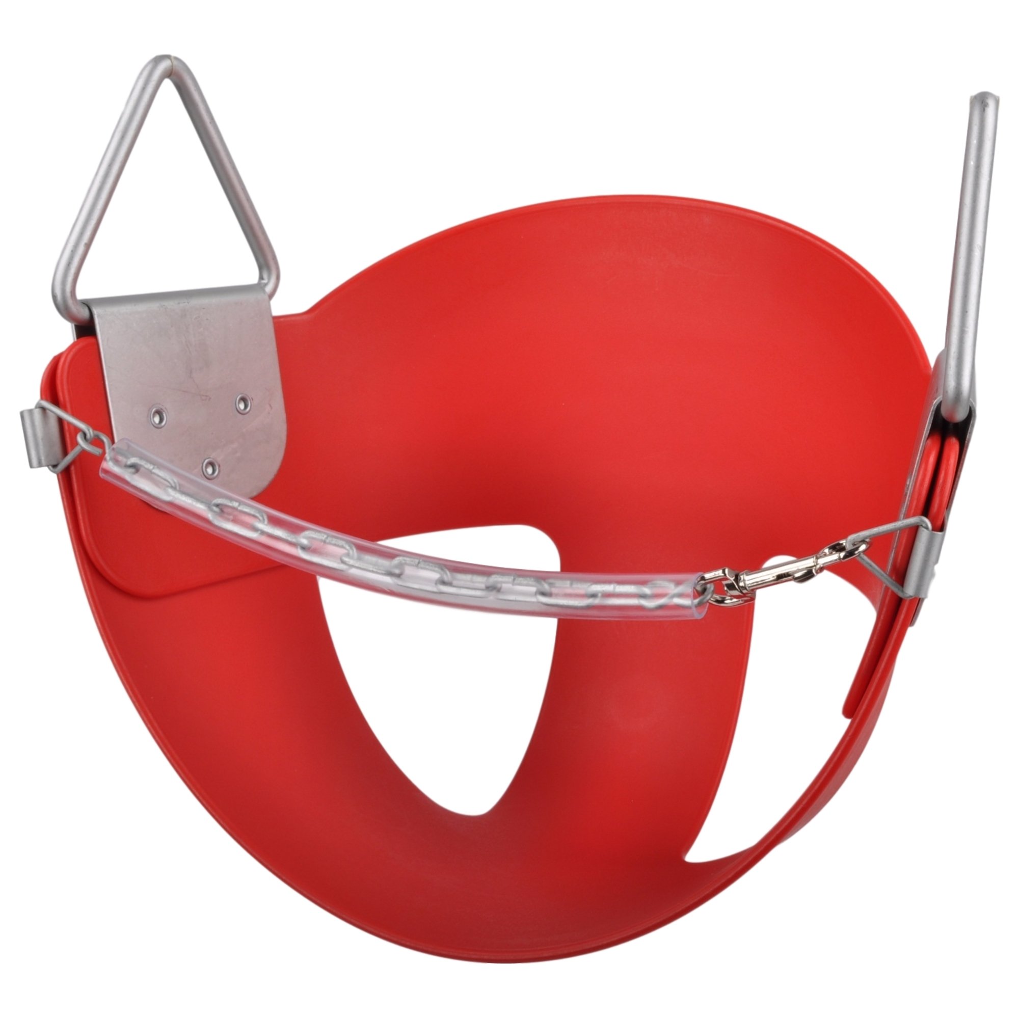 SSS Logo Swing Set Half Bucket Seat - Red Outdoor Play Equipment for Kids | Perfect for Backyard Playgrounds, Parks & Daycare Centers