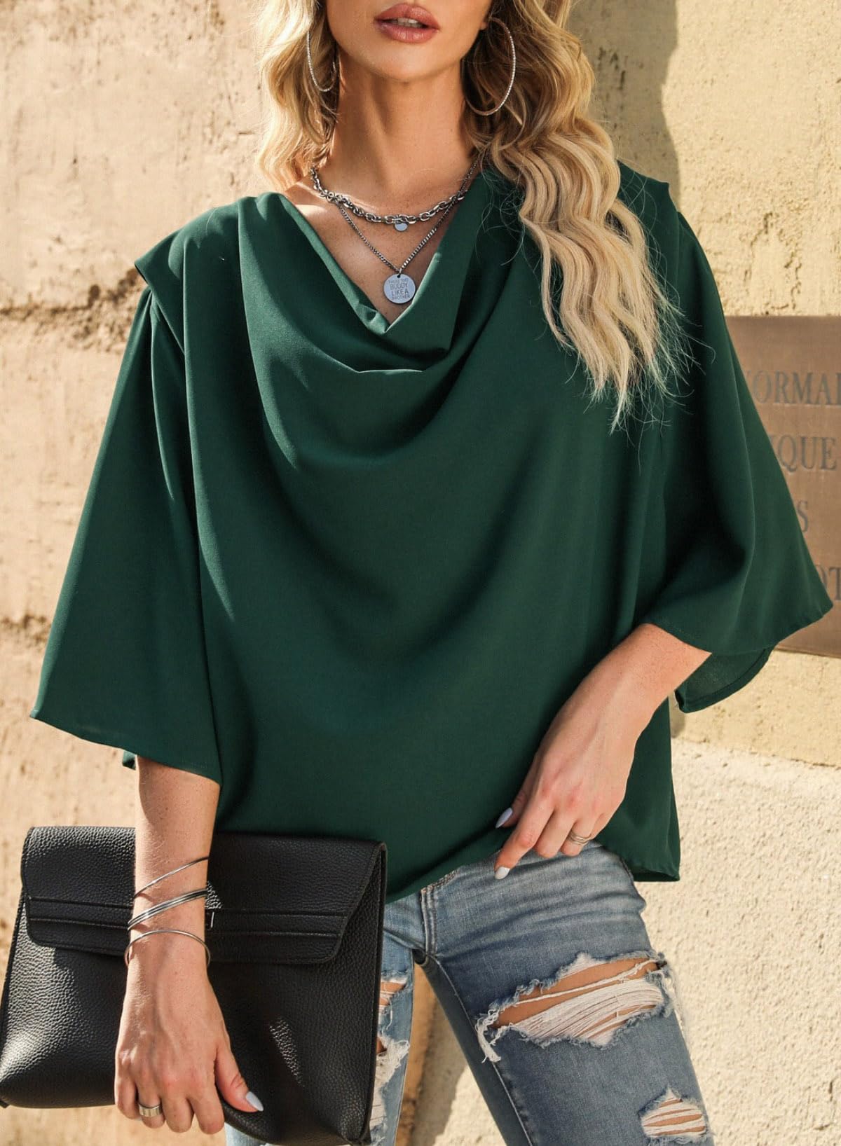 Dokotoo Women's Short Sleeve Chiffon Blouse - Lightweight Summer Tops for Casual Wear, Office & Date Night Outfits