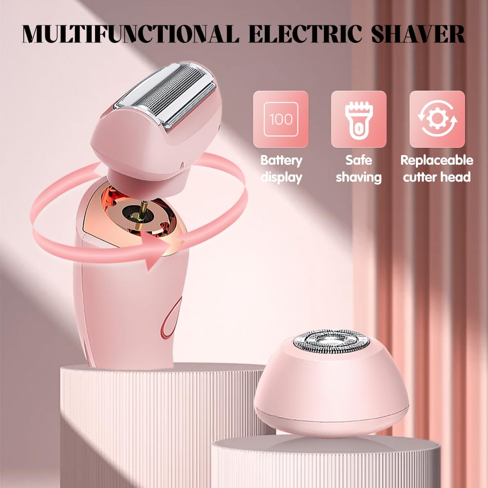 Vantique Electric Shaver for Women - 2 in 1 Painless Hair Removal & Bikini Trimmer, Waterproof Cordless Lady Shaver with GlowBabe Technology, Portable Travel-Friendly Design (Blue) - Perfect for Travel, Gym & Quick Touch-Ups