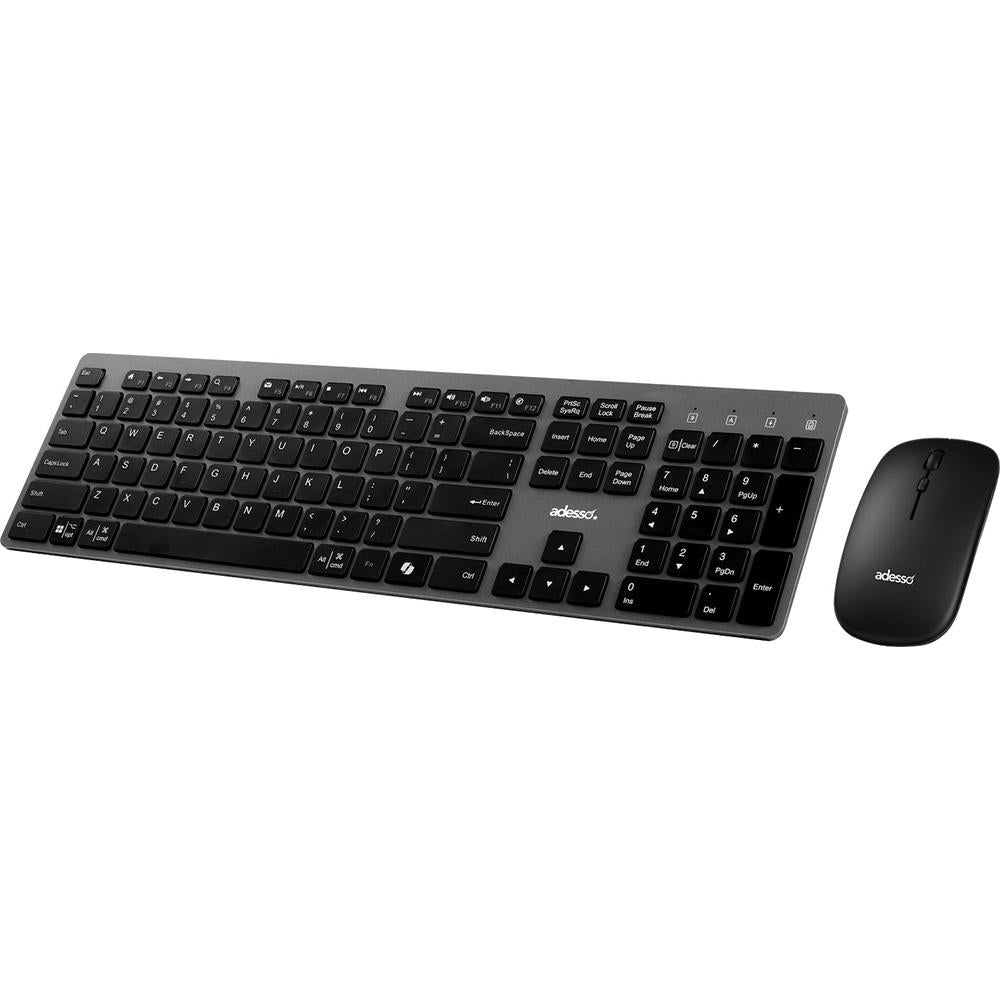 Adesso WKB 7300CB EasyTouch 7300 Wireless Keyboard with CoPilot AI Hotkey & Mouse - Ergonomic Design for Office, Gaming & Home Computer Use