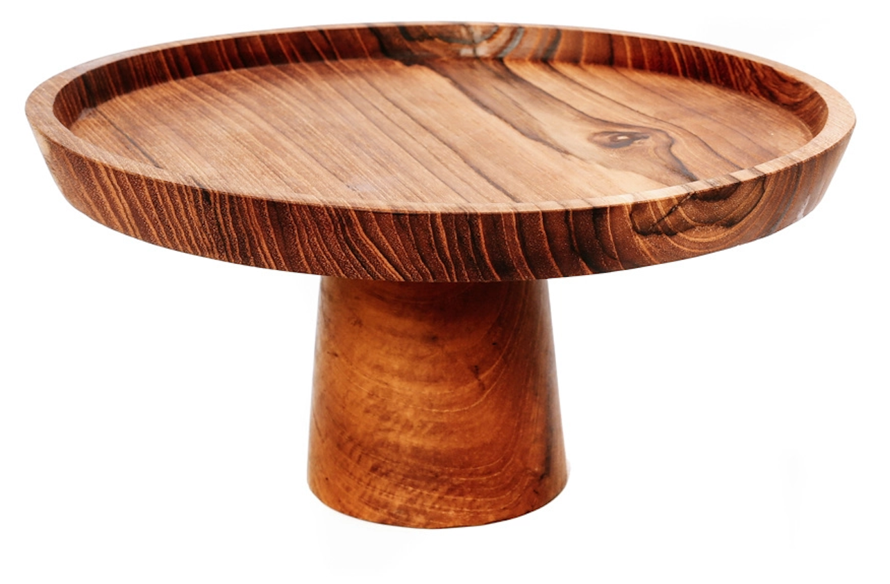 Premium Teak Root Cake Stand - Handcrafted Natural Wood Serving Tray for Desserts, Pastries & Cheese - Perfect for Weddings, Tea Parties & Home Decor