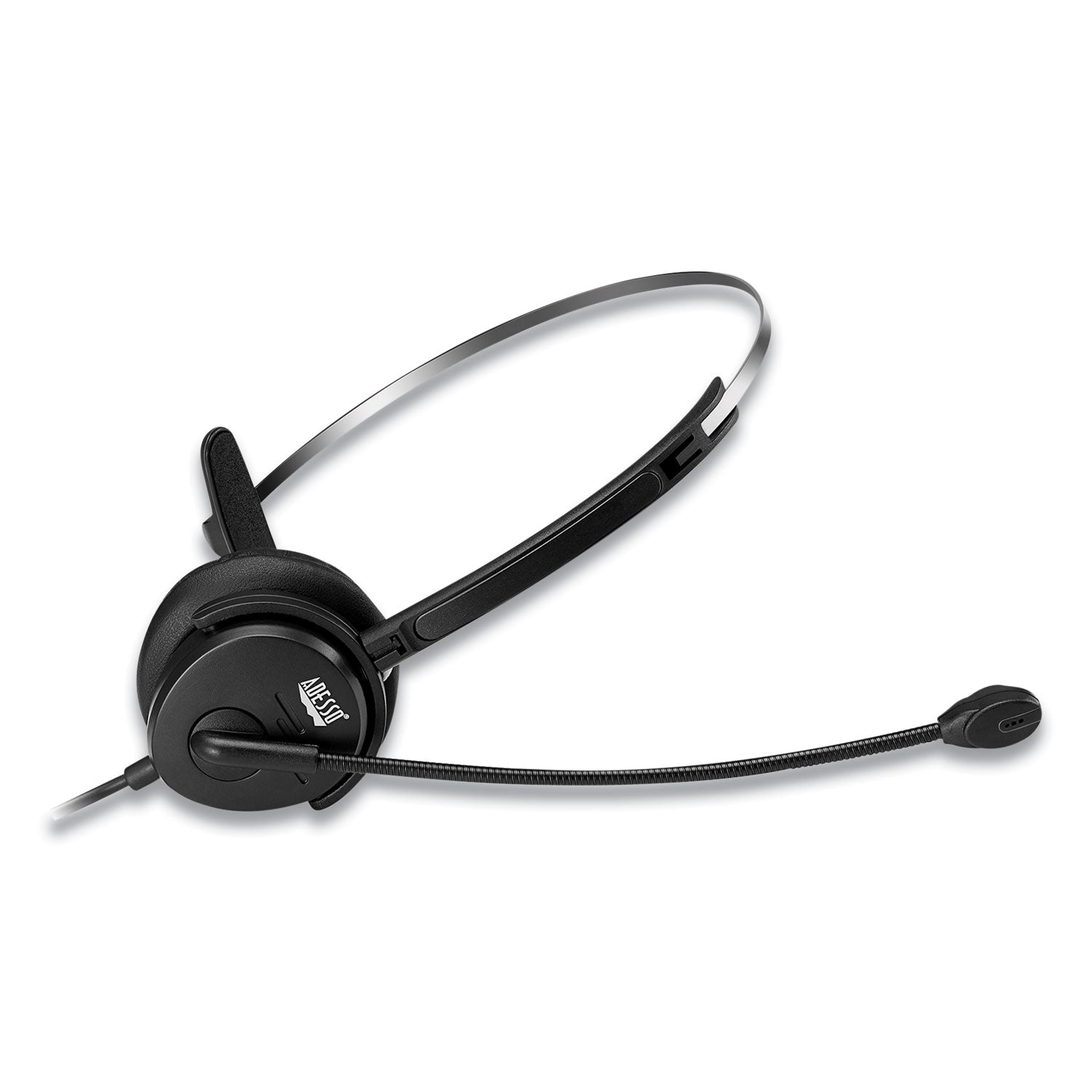 Adesso Xtream P1 Monaural Over-the-Head Headset with Noise-Canceling Microphone - Black | Comfortable Office Headphone for Call Centers, Customer Service & Remote Work