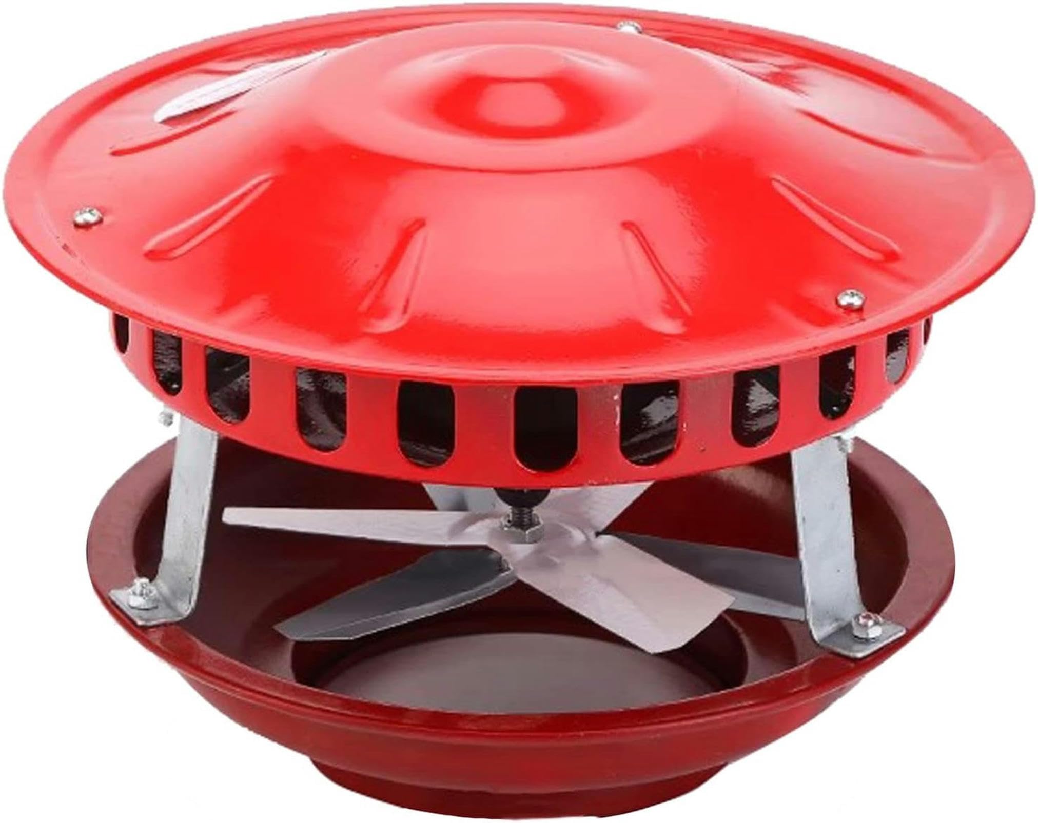 120W Fireplace Chimney Exhaust Fan - Smoke Evacuator & Draft Inducer for Home Fireplaces (Red) | Improves Airflow & Reduces Smoke in Living Rooms, Basements & Outdoor Fire Pits