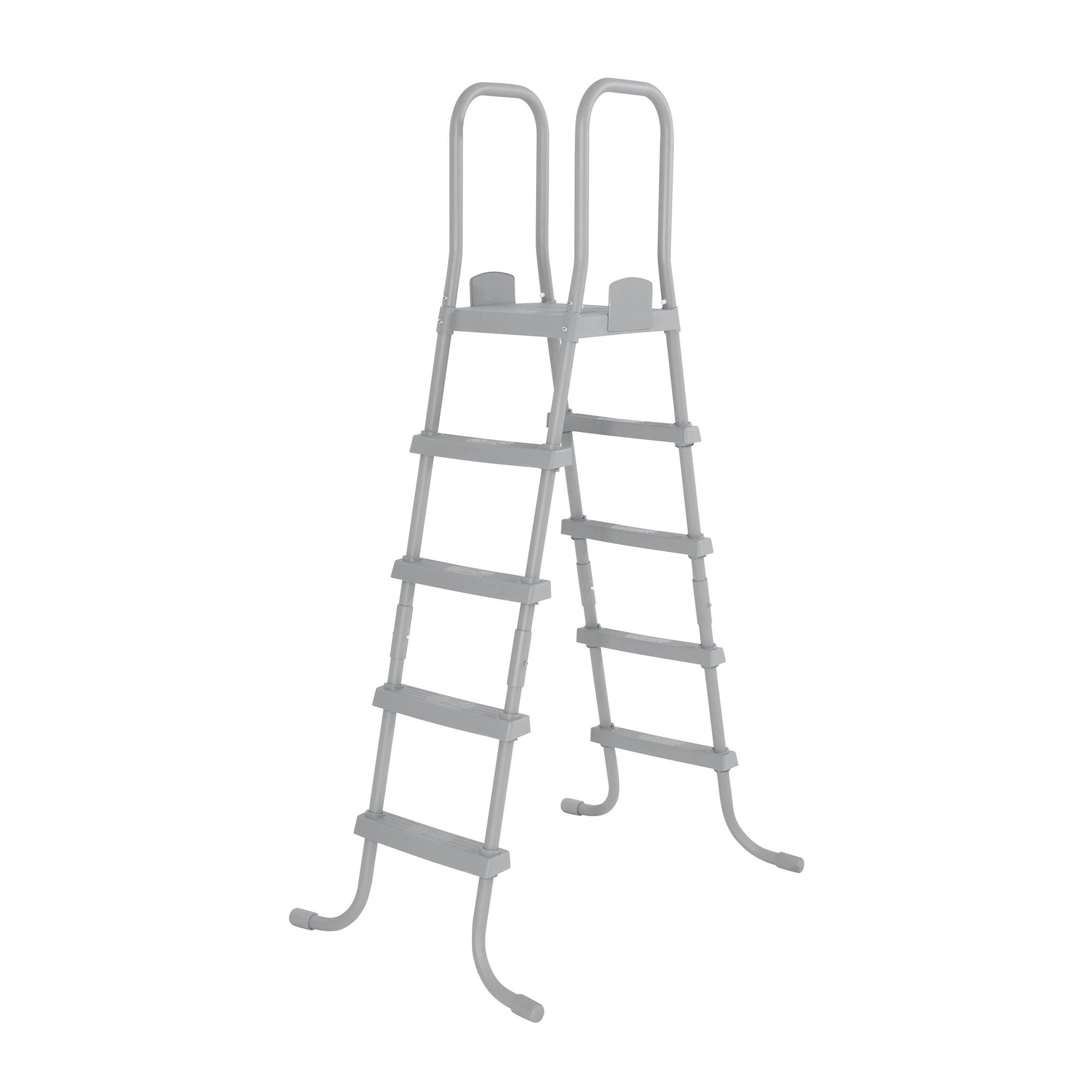 Bestway Flowclear 52-Inch Heavy Duty Metal A-Frame Above Ground Pool Ladder with Double-Sided Plastic Steps - Perfect for Inground & Above Ground Swimming Pools, Easy Entry & Exit