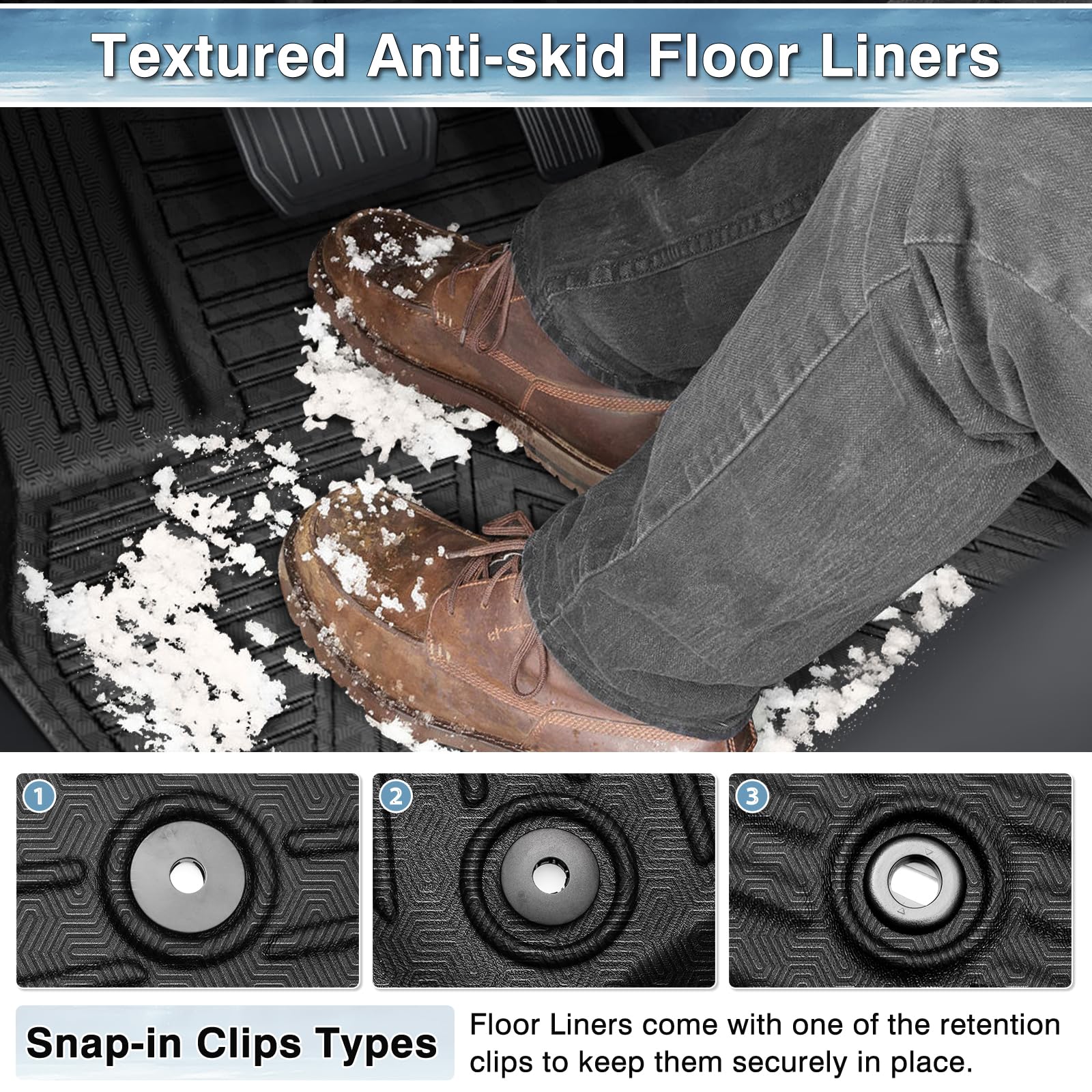Mixsuper All Weather Floor Mats for Kia Carnival 2022-2025 - 1st Row Custom Fit Car Floor Liners (Black) - Perfect for Daily Commute, Road Trips & Family Protection