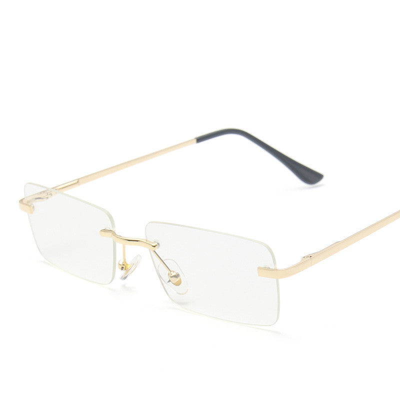 Stylish Rimless Square Sunglasses for Women - Trendy UV Protection Shades for Outdoor Activities & Fashion
