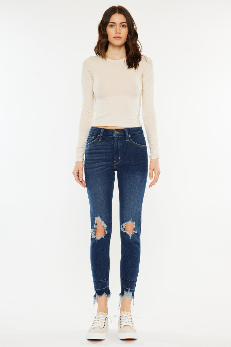 Angelise High Rise Ankle Skinny Jeans for Women - Stretchy Slim Fit Denim Pants - Perfect for Casual Outfits, Date Nights & Office Wear