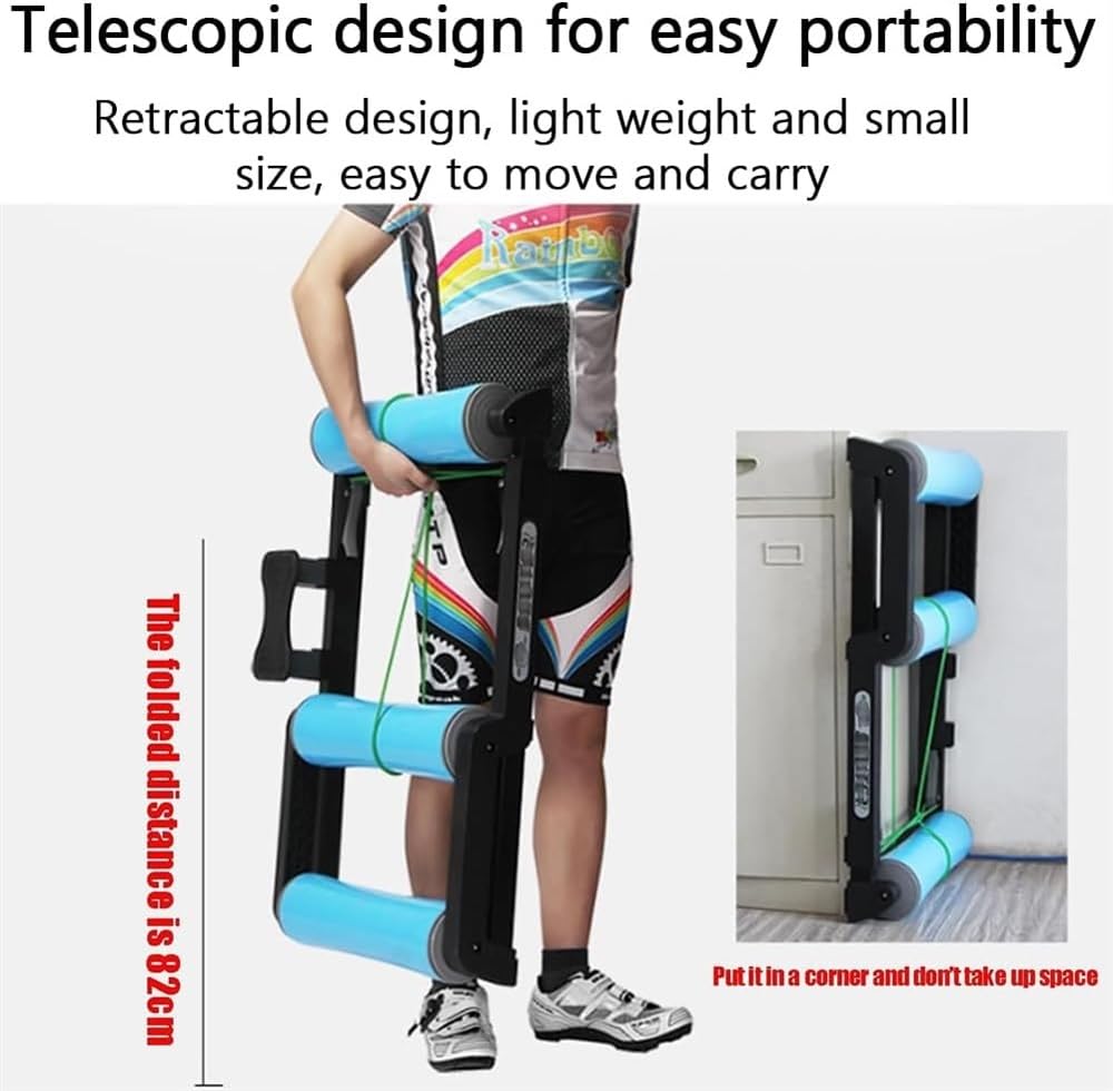 Professional Indoor Bike Folding Rollers - Adjustable Bicycle Trainer for 24