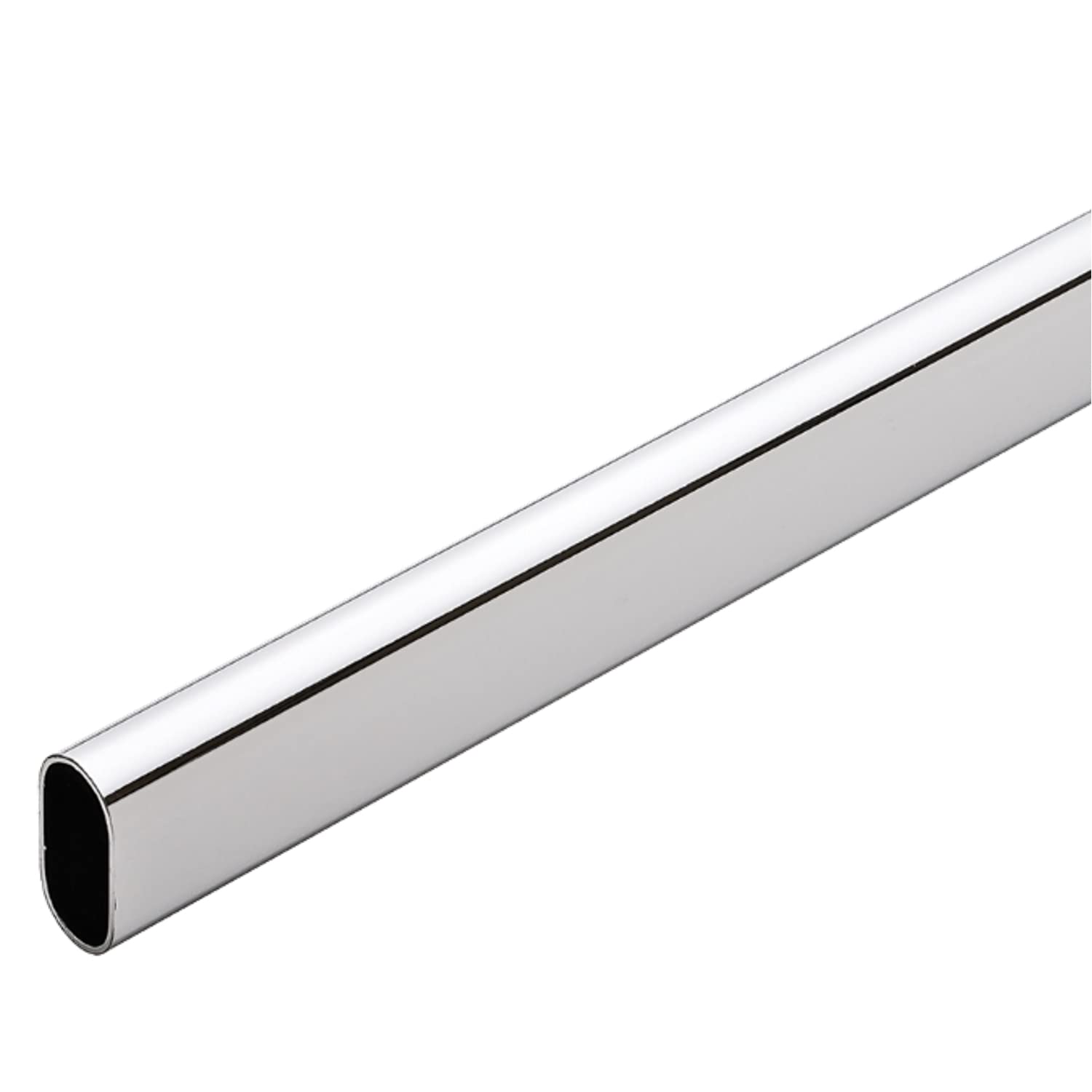 Custom Cut Oval Closet Rod - Polished Chrome Finish (Up to 94 Inches) - Perfect for Walk-In Closets, Bedroom Storage & Space-Saving Wardrobe Organization