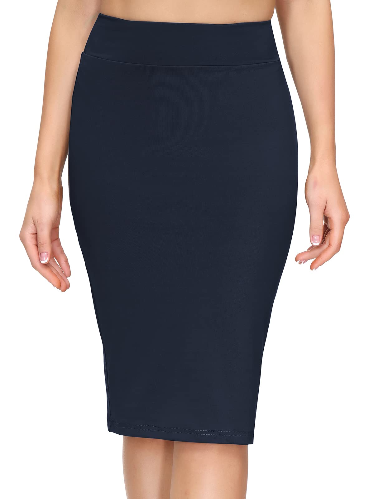 Yige Women's Premium Stretch Office Pencil Skirt - Knee-Length Slim Fit Professional Work Skirt for Business Women - Perfect for Office, Interviews & Formal Events