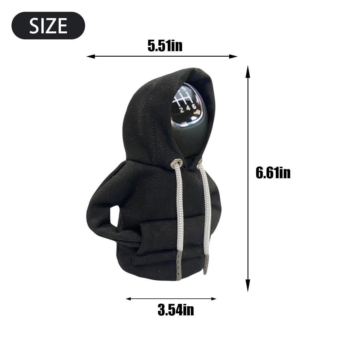 Car Gear Shift Hoodie - Fashionable Gear Shift Knob Cover | Mini Hoodie for Auto Shifter | Universal Car Interior Accessories & Cute Gadgets | Perfect for Car Enthusiasts & Unique Auto Decor