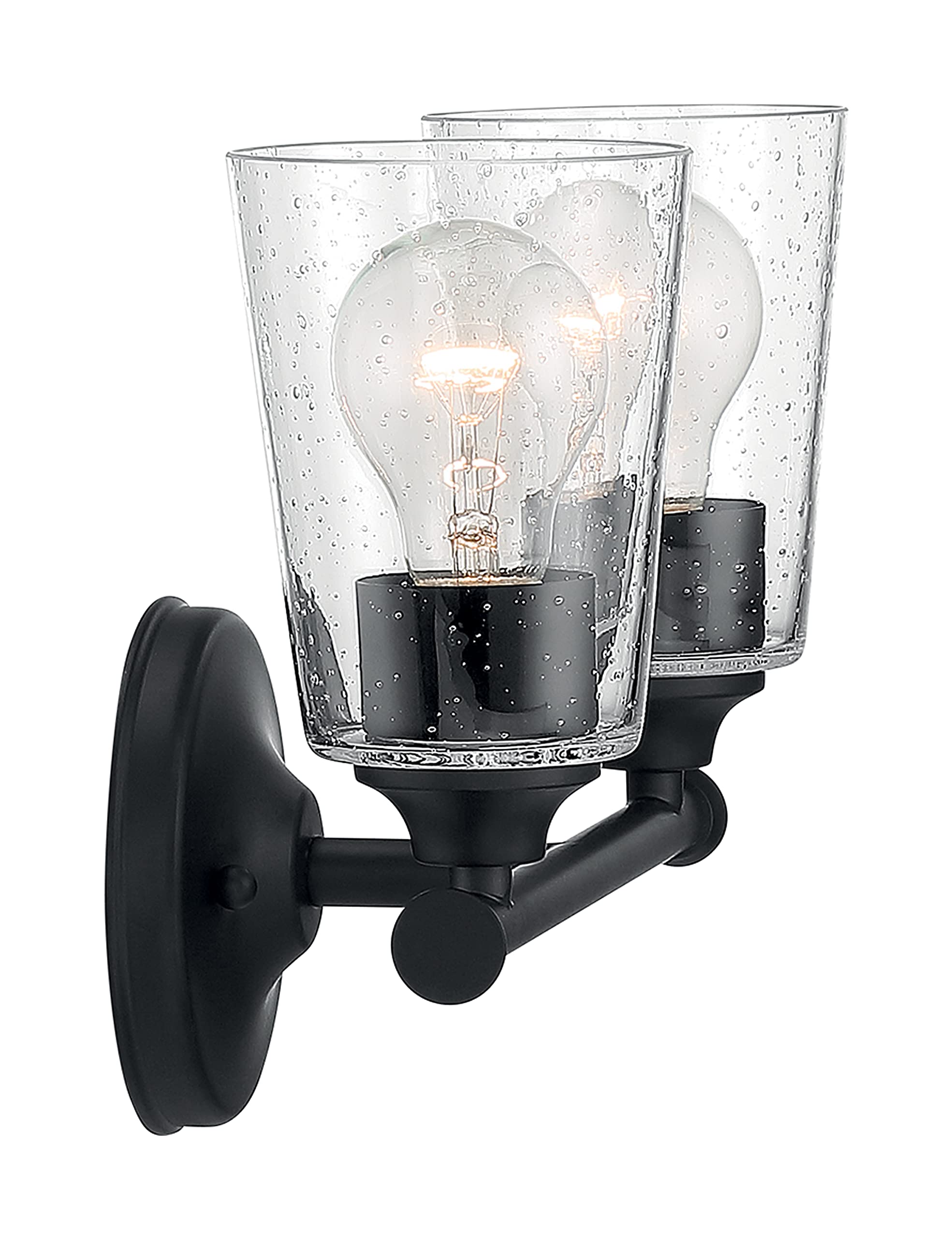 NUVO 60/7282 Bransel 2-Light Bathroom Vanity Light Fixture with Matte Black Finish - Perfect for Modern Bathroom, Powder Room & Dressing Room Lighting