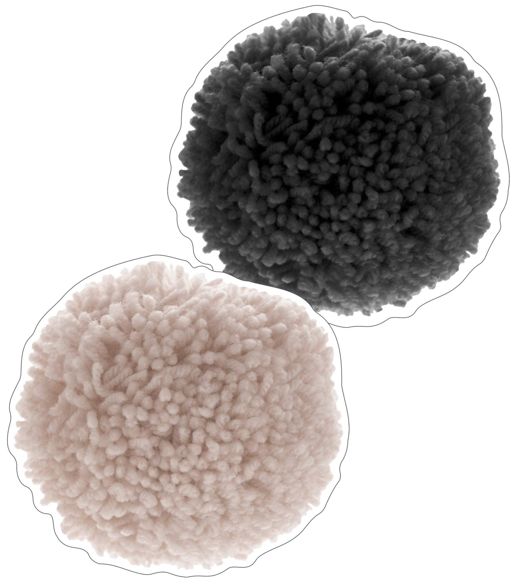 36-Piece Natural Pom Pom Bulletin Board Cutouts Set - Boho Classroom Decor for Whiteboard, Door & Wall - Perfect for School, Office & Home Décor