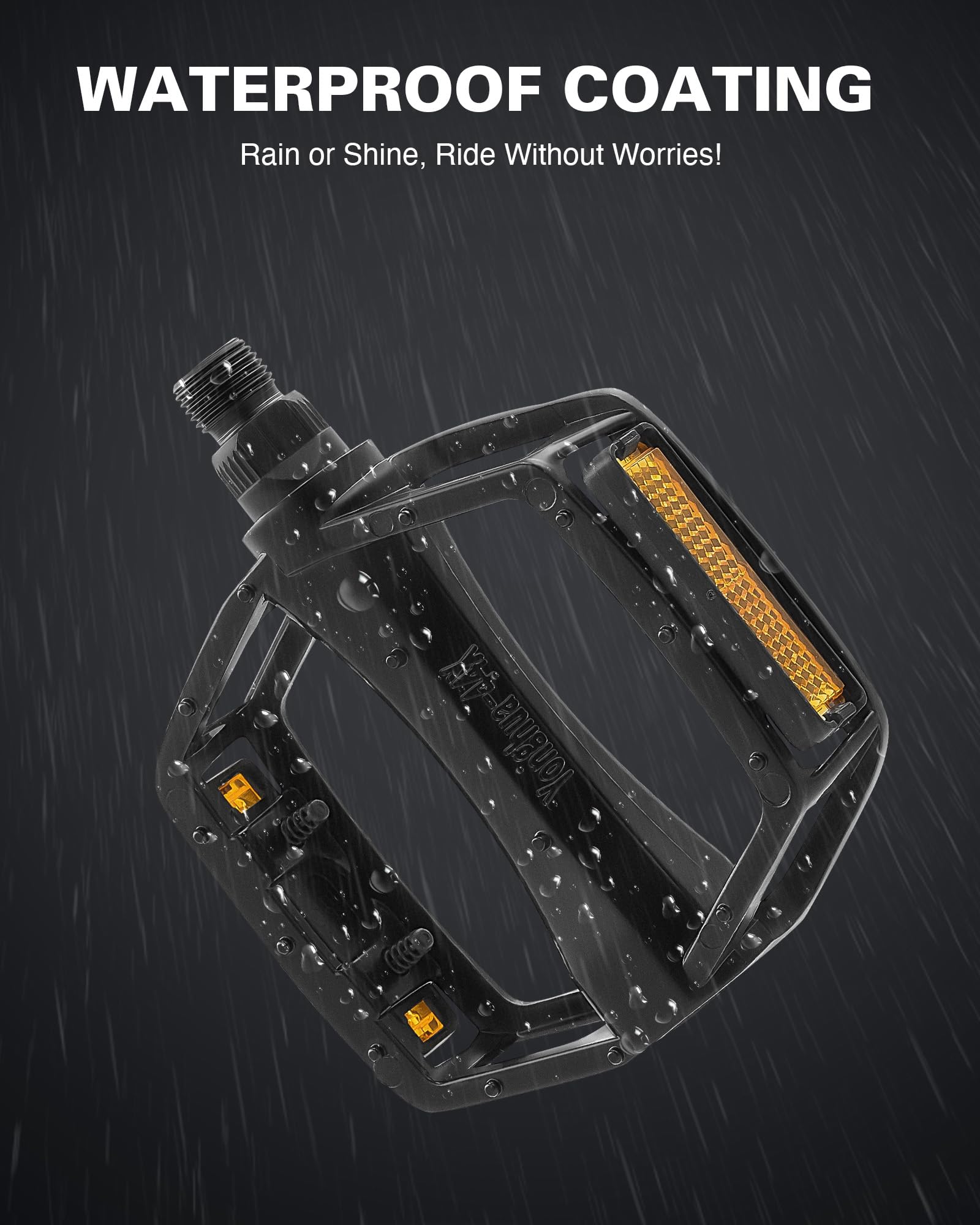 VIRIBUS 9/16 Inch Bike Pedals - Lightweight Aluminum Alloy/PP Bicycle Pedals with Non-Slip Platforms & Reflectors, Waterproof BMX Pedals for Road Bikes, Mountain Bikes, Tricycles, Electric Bikes & Kids Bikes - Perfect for Commuting, Off-Roading & Family Cycling