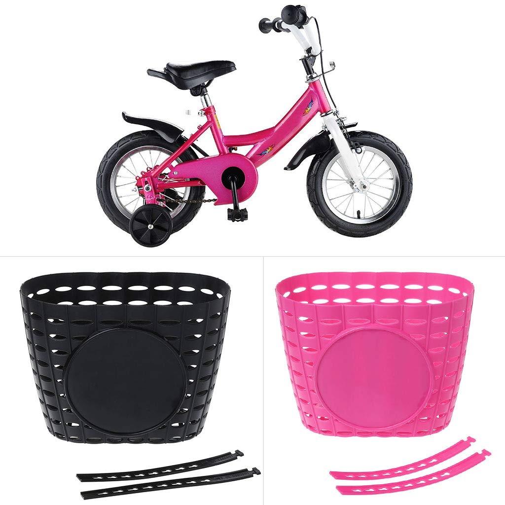 Kids Bike Front Basket - Lightweight Plastic Handlebar Storage Carrier for Bicycles, Tricycles & Scooters - Perfect for School, Park Rides and Grocery Shopping