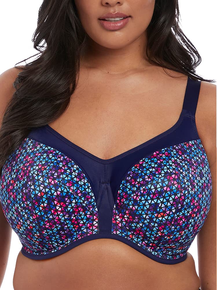 Elomi Women's Energise High Impact Sports Bra - Supportive Plus Size Workout Bra for Running, Gym & Yoga - Comfortable Wire-Free Design for Active Women