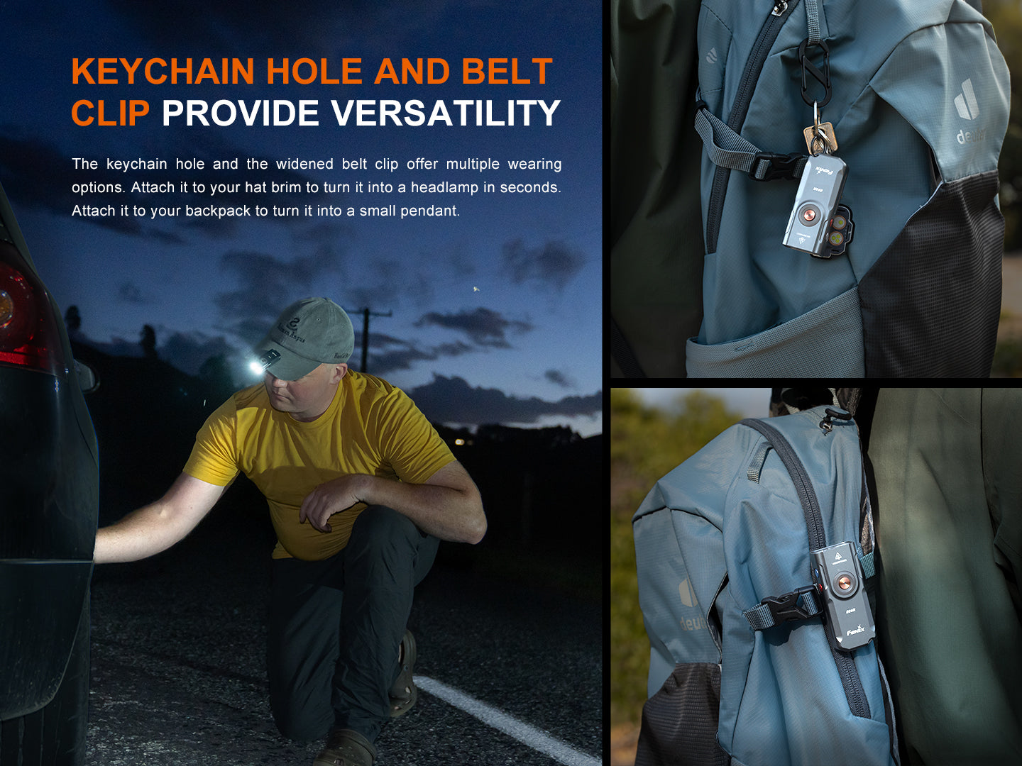 Fenix E06R Keychain Flashlight - Compact, Rechargeable with White, UV, and Red Laser Lights - Perfect for Outdoor, Emergency, and Everyday Carry (EDC)