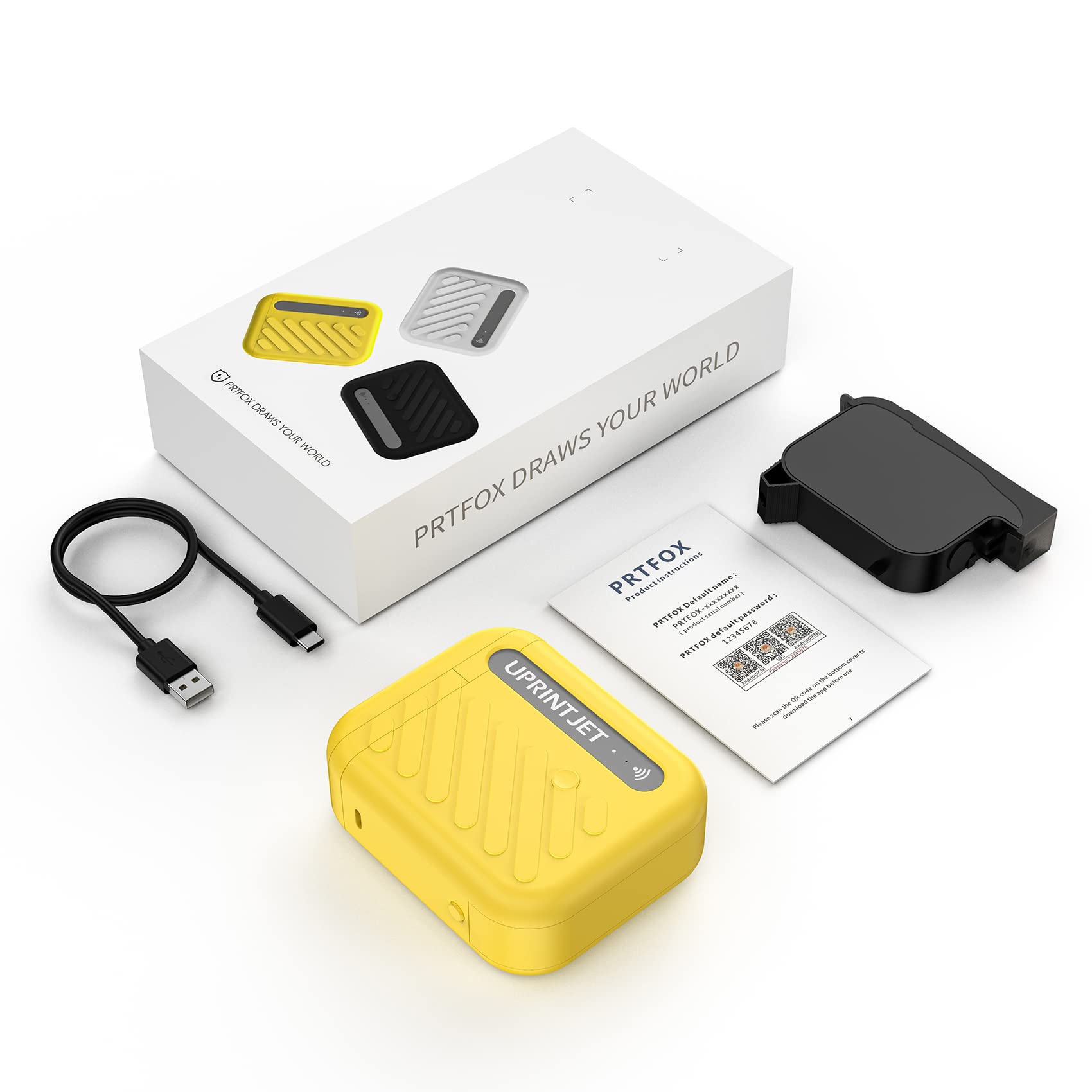 B10 Mini Handheld Inkjet Printer - Wireless WiFi Portable Printer with iOS/Android APP - Print QR Codes, Barcodes, Batch Numbers & Pictures - DIY Date Label Printer (Yellow) - Perfect for Home, Office & Small Business Labeling Needs