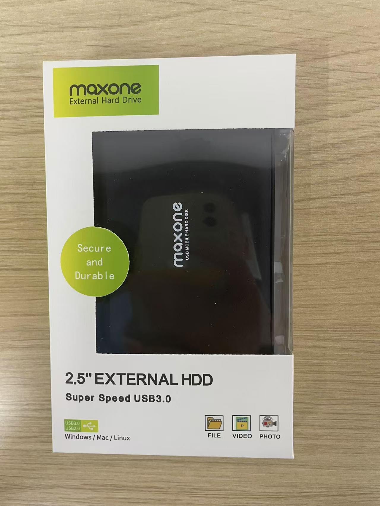 Maxone 160GB Portable External Hard Drive USB 3.0 - 2.5