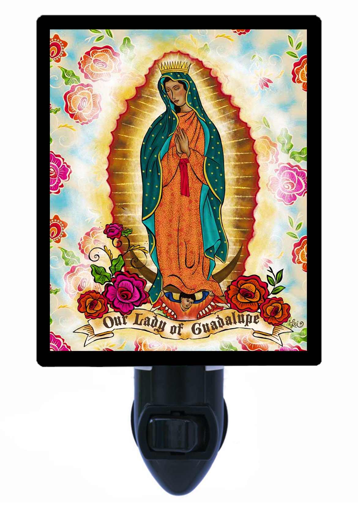 Our Lady of Guadalupe LED Night Light - Religious Plug-in Night Lamp for Bedroom, Nursery, Prayer Room - Energy Efficient & Soothing Nightlight for Catholics