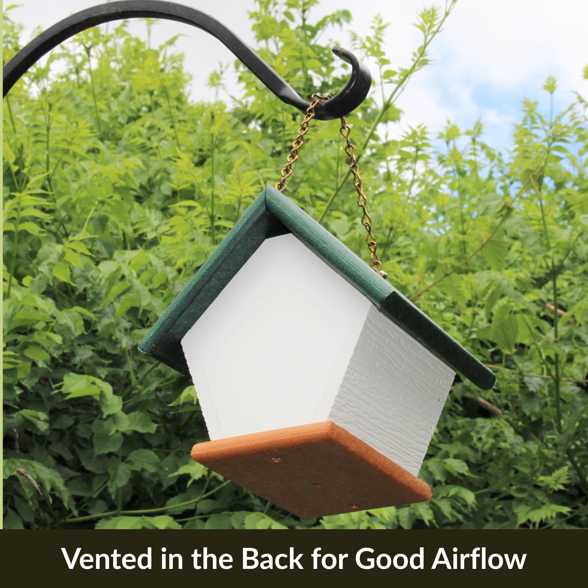HomePro Garden Hanging Wren House - Durable Forest Green Poly Lumber Outdoor Birdhouse for Backyard, Patio & Garden Decor | Attracts Wild Birds for Natural Pest Control