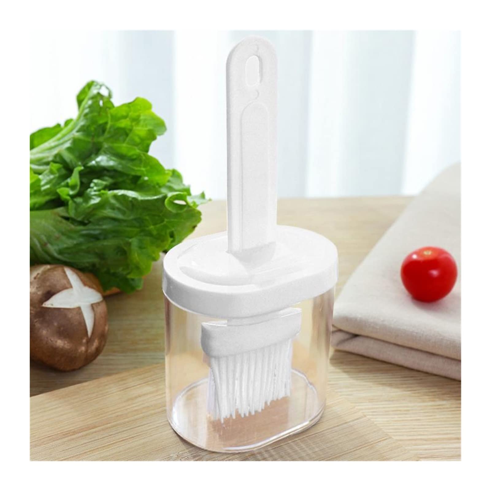 1Pcs Portable Silicone Bottle Brush - Grill Oil Brushes for Baking, Pancake, BBQ - Non-Stick Kitchen Tool (White) | Perfect for Grilling, Baking & Outdoor Cooking Accessories