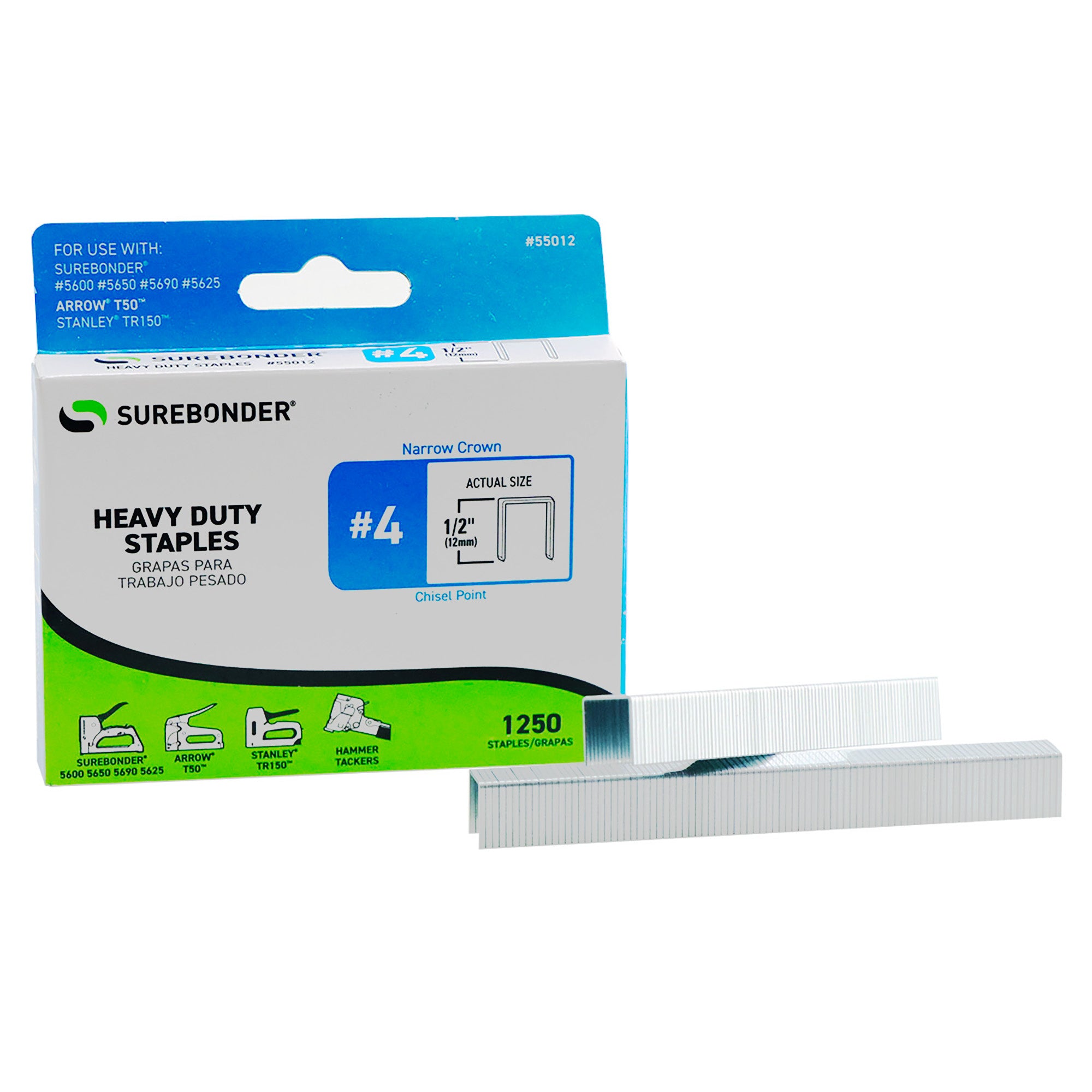 1,250 Pack Heavy Duty Staples for Office, Home & School - 1/4