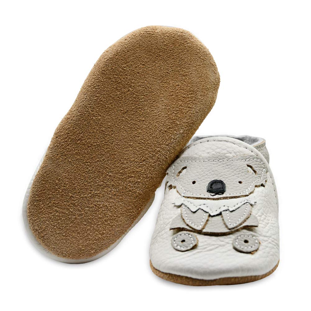iEvolve Baby Leather Soft First Walker Shoes - Non-Slip Crib Moccasins for Toddlers & Infants (0-24 Months) - Perfect for Indoor Play, Learning to Walk & Special Occasions