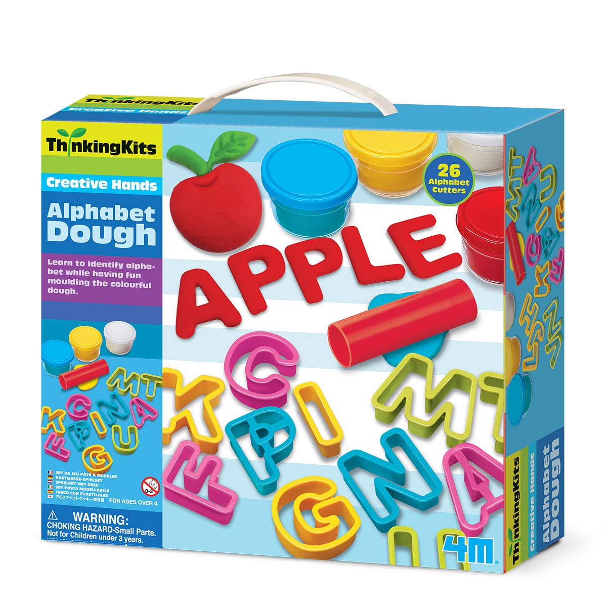 4M Alphabet Dough Kit - Educational STEM Toy for Kids Ages 3-8, Fun Learning Letters & Creativity Activity - Perfect for Homeschool, Classroom & Birthday Gifts