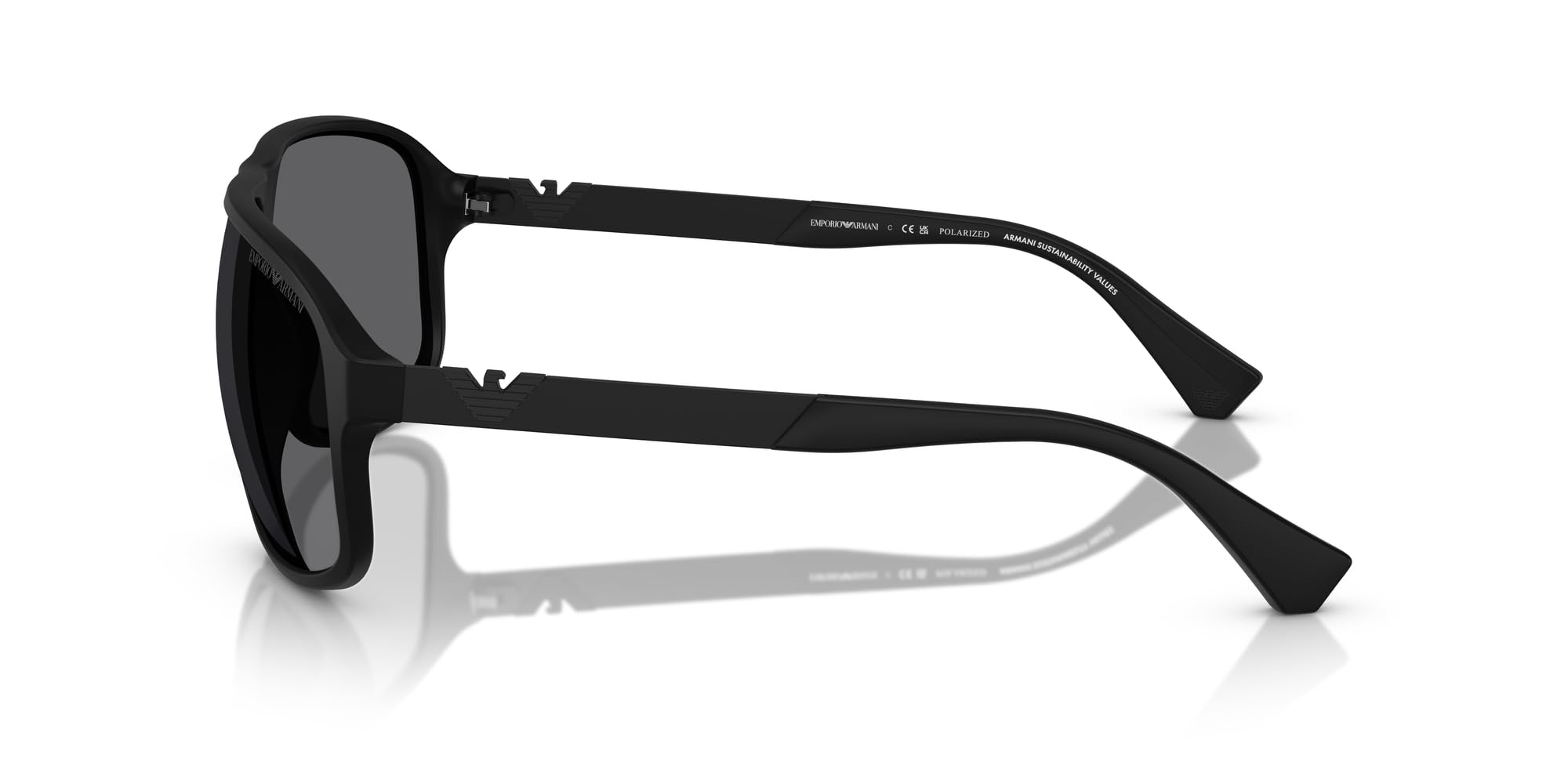 Emporio Armani EA4029 Square Sunglasses for Men - Polarized UV Protection - Classic Aviator Style for Driving, Travel & Outdoor Activities