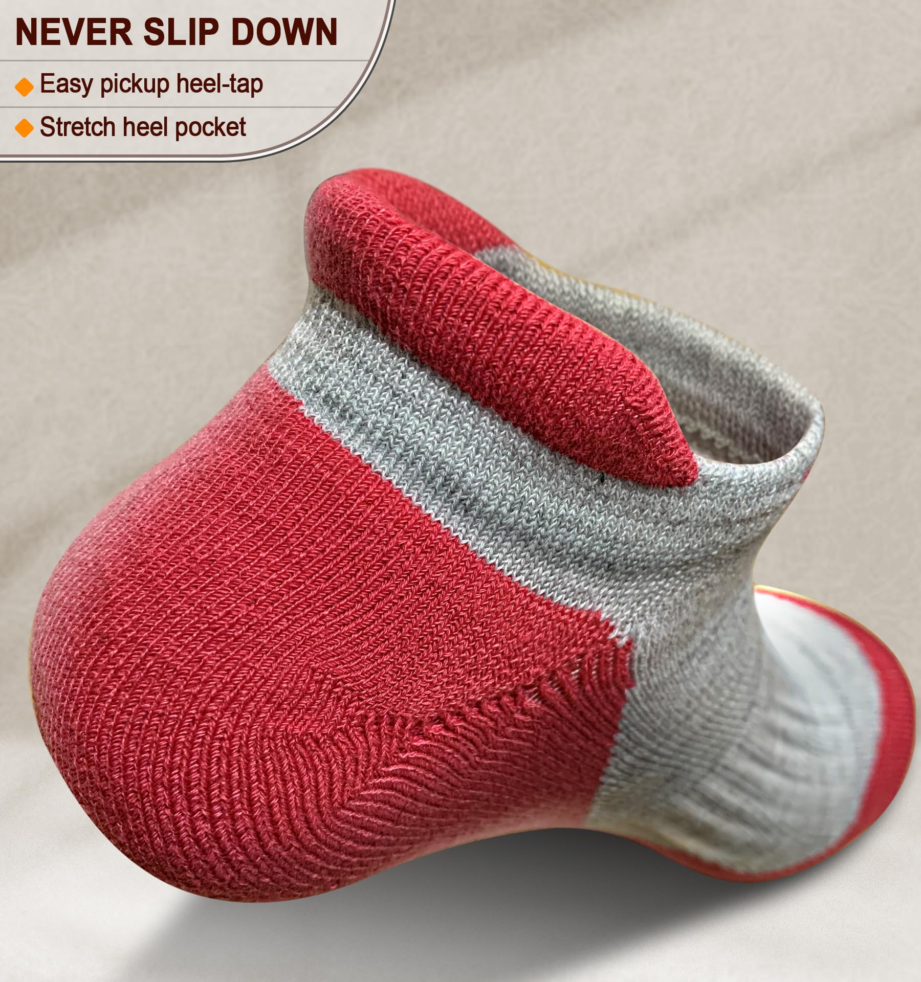 BULLIANT Women's Athletic Ankle Socks - 6 Pairs No Show Cushioned for Running & Walking with Arch Support - Gym & Daily Wear