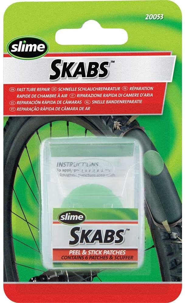 Slime Skabs 6 Peel and Stick Bike Tube Puncture Repair Patches (3 Pack) - Quick Fix for Road & Mountain Bike Tires