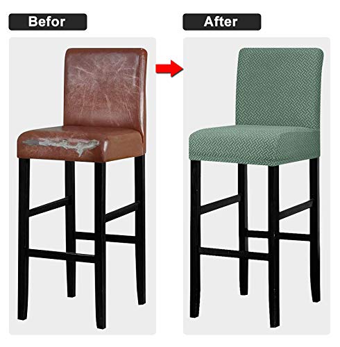 Stretch Washable Bar Stool Covers Set of 4 - Pub & Dining Room Use