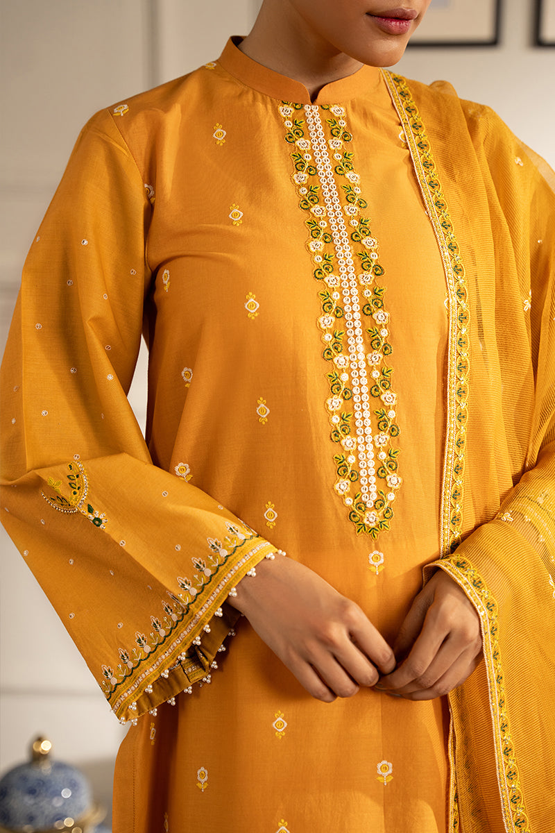 HONEY GOLD 2 Piece Women's Ethnic Outfit Set (Kurta Shirt & Dupatta Scarf) - Traditional Indian Pakistani Wear for Festivals, Weddings & Special Occasions