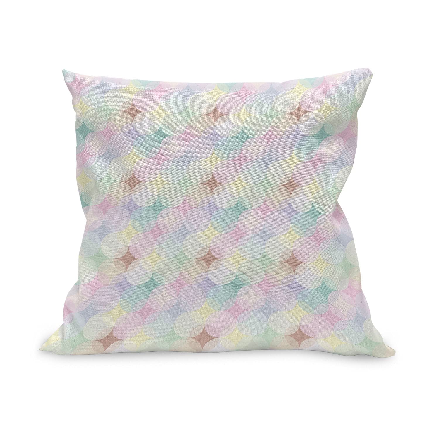 Ambesonne Geometric Circle Throw Pillow Cover 40x40 Inches - Soft Abstract Star Pattern Cushion Case for Living Room, Bedroom Decor - Multicolor Bohemian Home Accent Pillow
