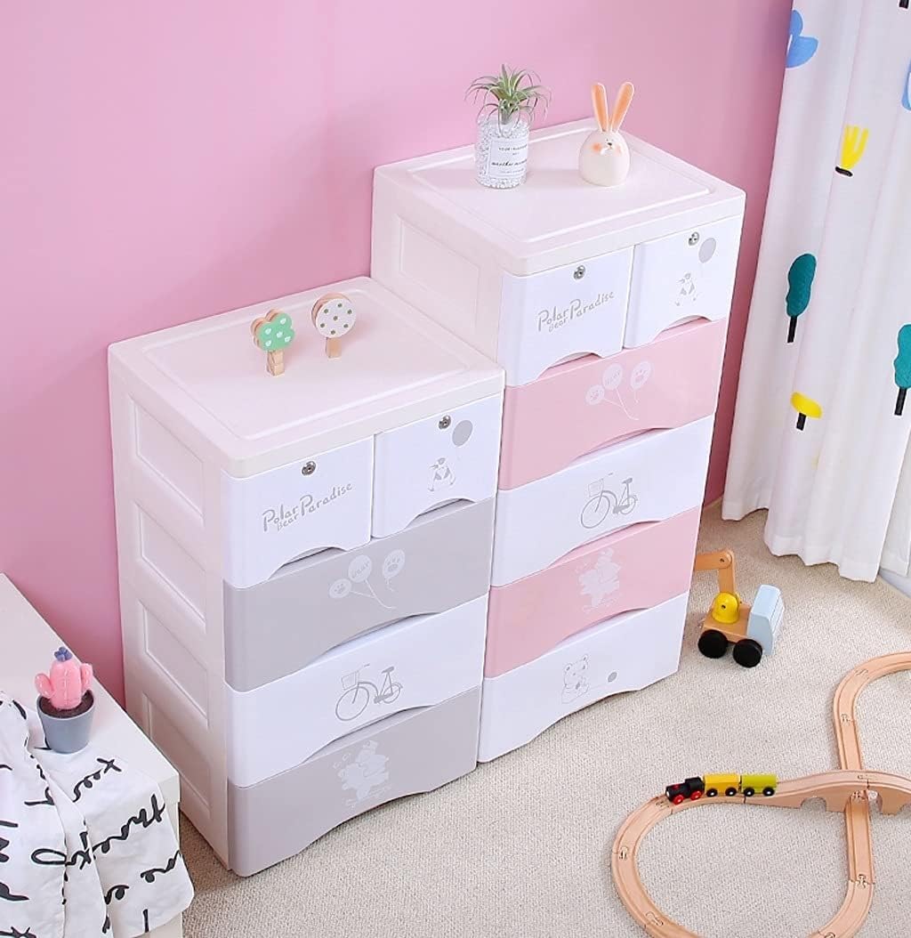 7-Layer Grey Plastic Storage Bins - Kids Wardrobe & Drawer Organizer for Home