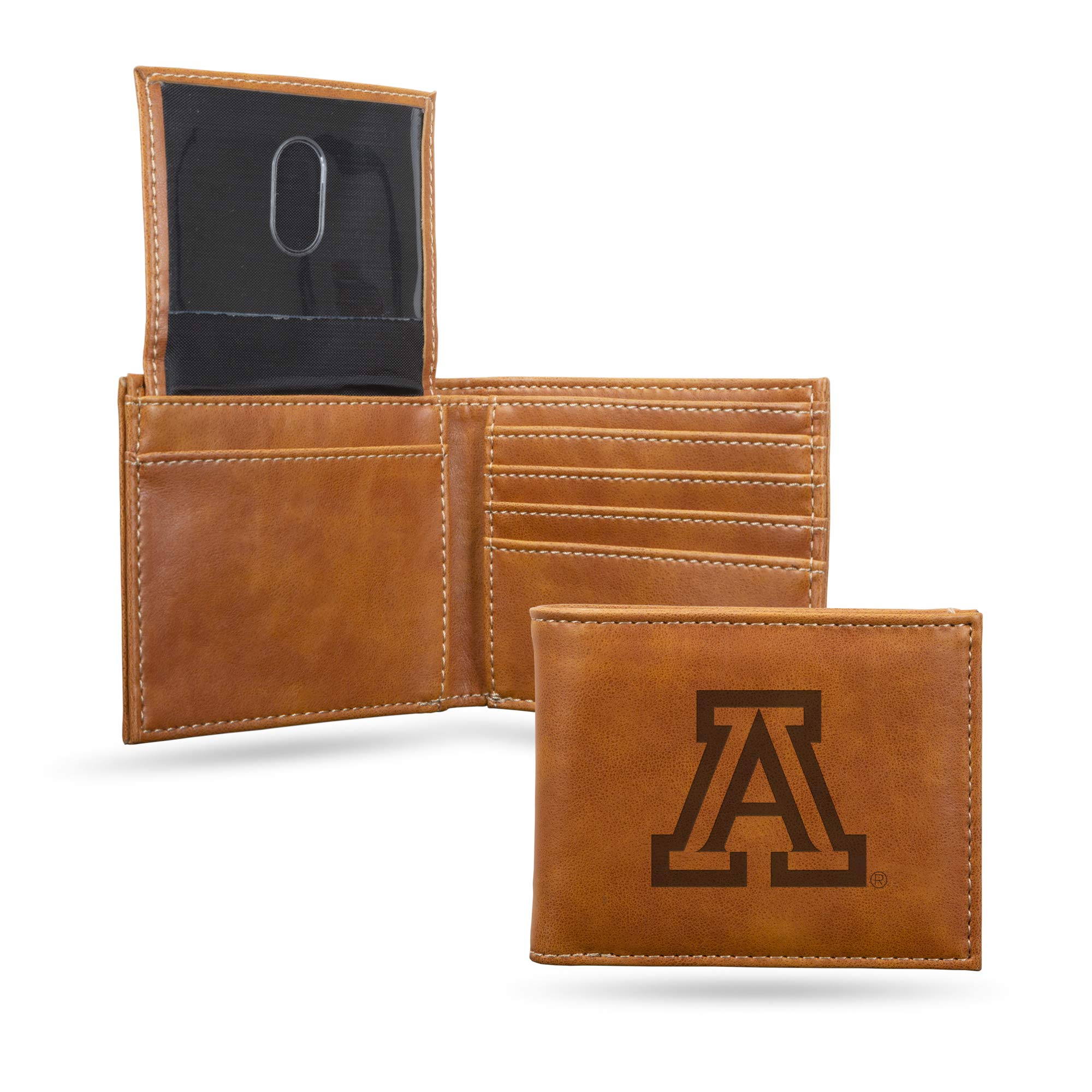 NCAA Laser Engraved Slim Billfold Wallet for Men - Personalized College Team Design - Perfect Gift for Graduation, Game Day & Everyday Use
