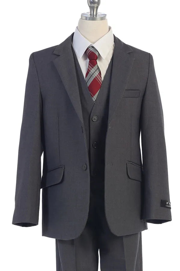Classic Men's Business Suit (BJ4005) - Charcoal Gray | Slim Fit Formal Wear for Office, Wedding & Special Occasions