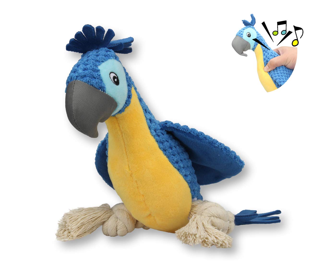SMART ELEPHANT Squeaky Dog Chew Toy - Bite Resistant Plush with Squeaker & Crinkle Paper for Puppy Teeth Cleaning - Perfect for Small to Large Dogs at Home or Outdoor Play