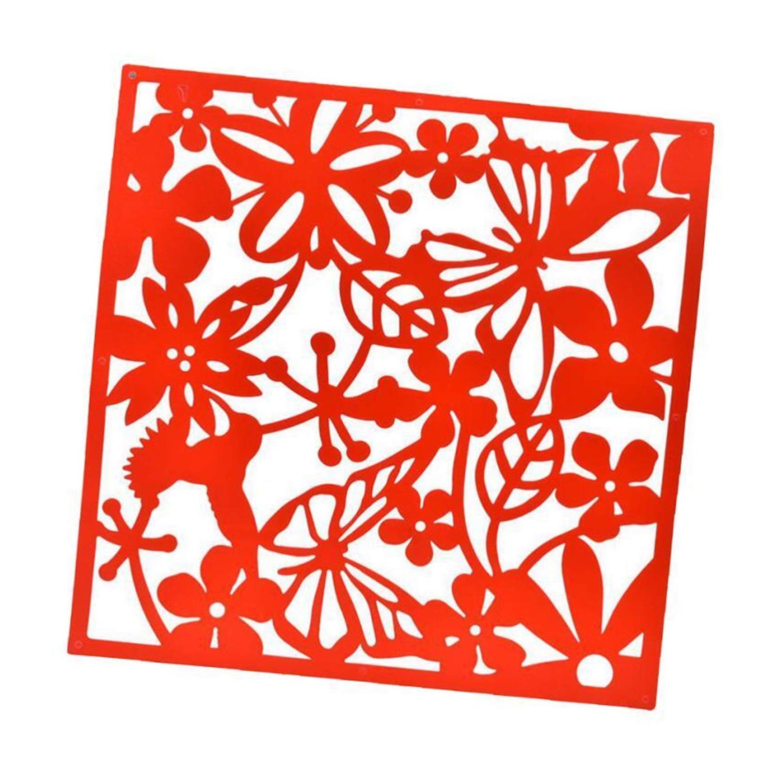 YZZSJC 4Pcs Red Bird & Flower Wall Decals - Hanging Room Divider Screen Panels for Home Decor, Bedroom Partition & Indoor Garden Separation | Perfect for Living Room, Nursery & Wedding Backdrop