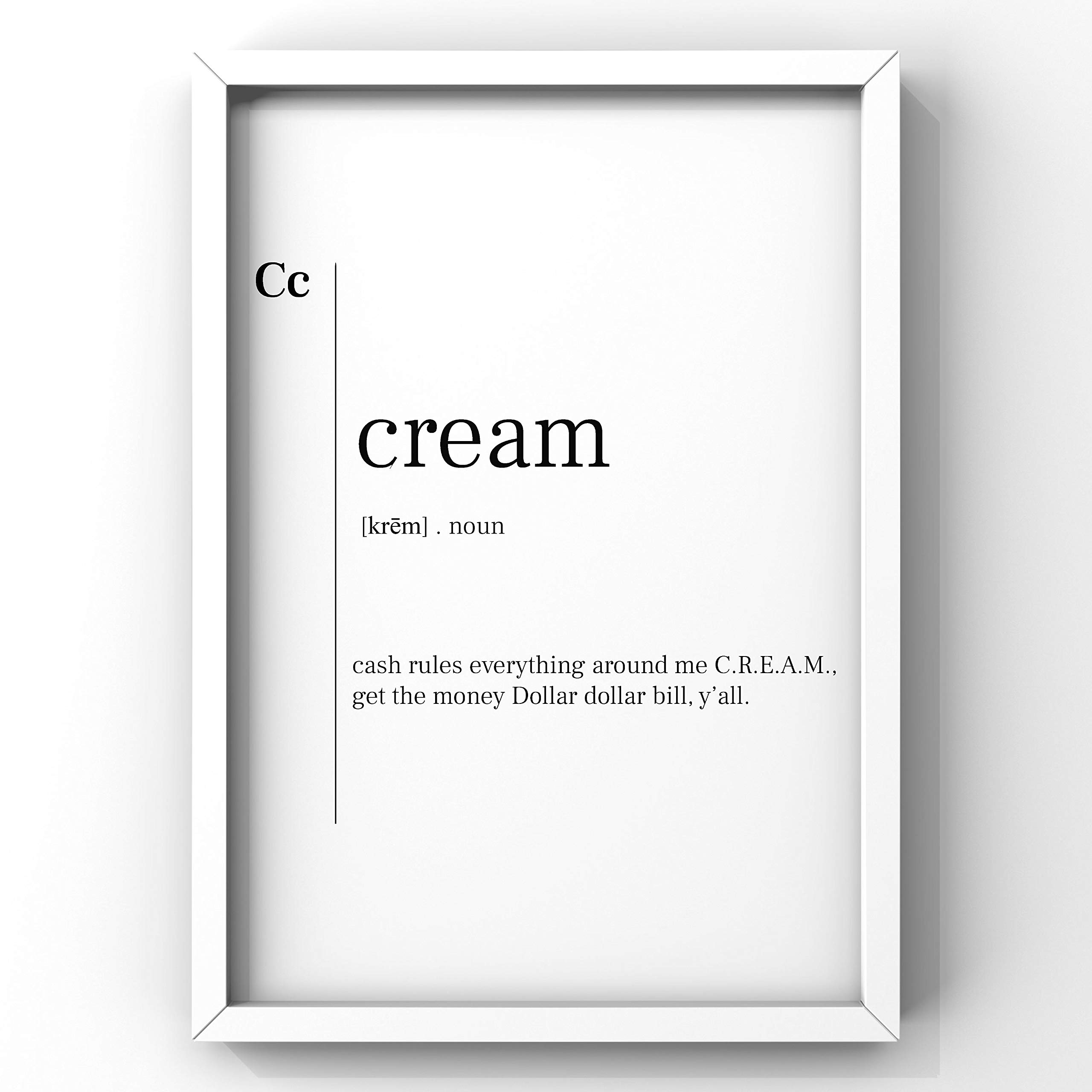 Cream Definition Print - Minimalist Typography Wall Art Poster with Inspirational Quote - Perfect for Home, Office & Gift Decor