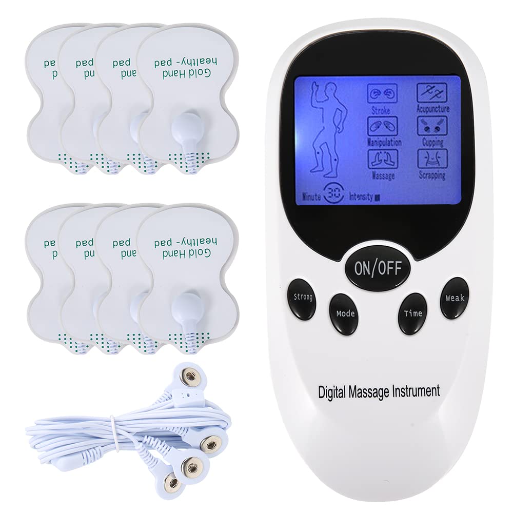 Caffney TENS Unit Machine for Pain Relief - 6 Modes Electric Muscle Stimulator with 2 Channels, Digital EMS Massager for Back, Neck & Shoulder Pain - Portable Acupuncture Therapy Device for Home & Travel Use