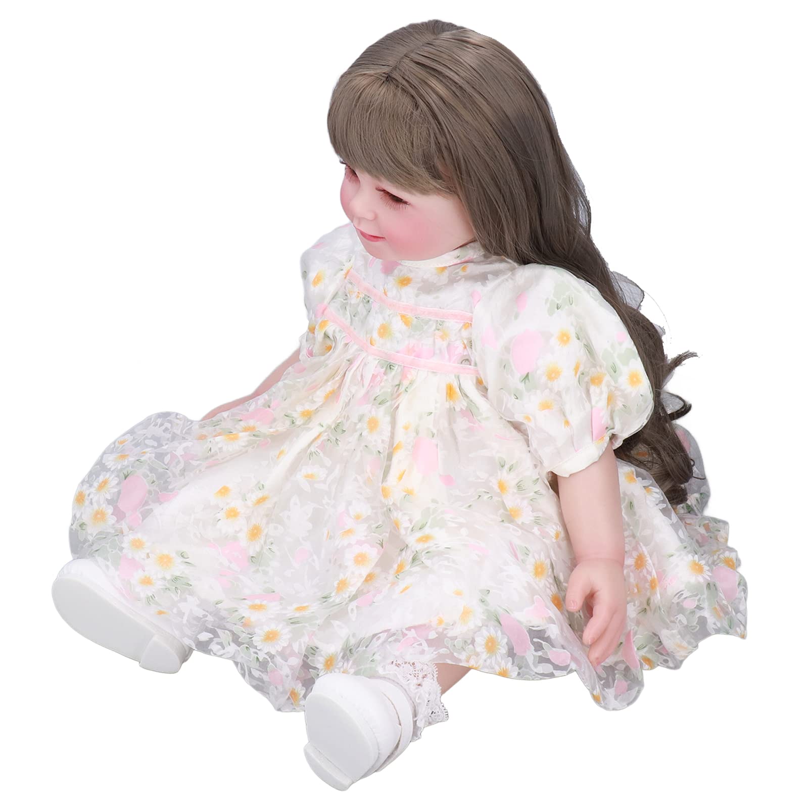 Shanrya Realistic Reborn Baby Doll with Soft Hair, Movable Joints & Beautiful Outfits - Lifelike Vinyl Doll for Kids, Home Play, Nursery Decor, Gift for Toddlers & Collectors