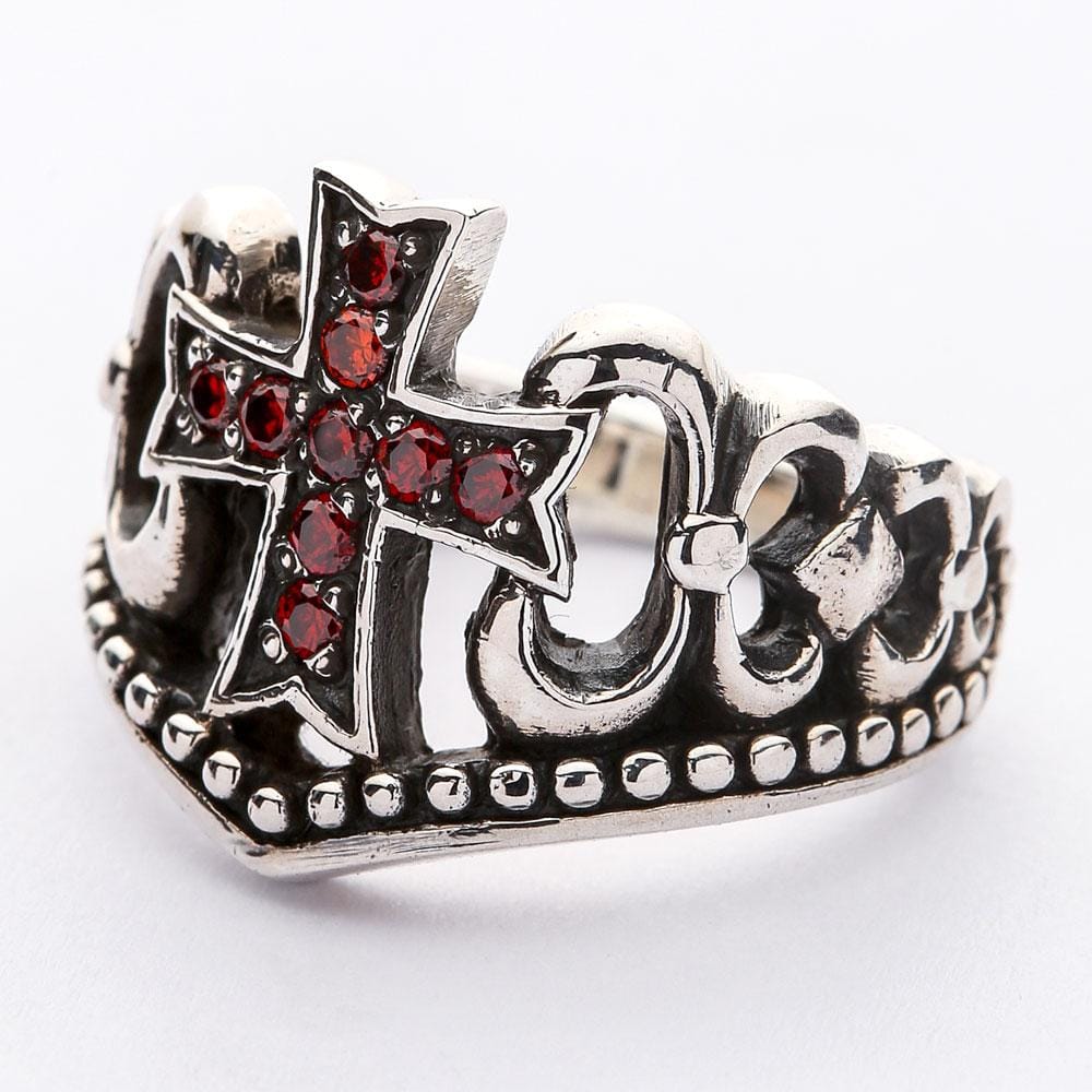Red Garnet 925 Sterling Silver Cross Ring for Women - Elegant Religious Jewelry Gift for Christmas, Baptism & Everyday Wear