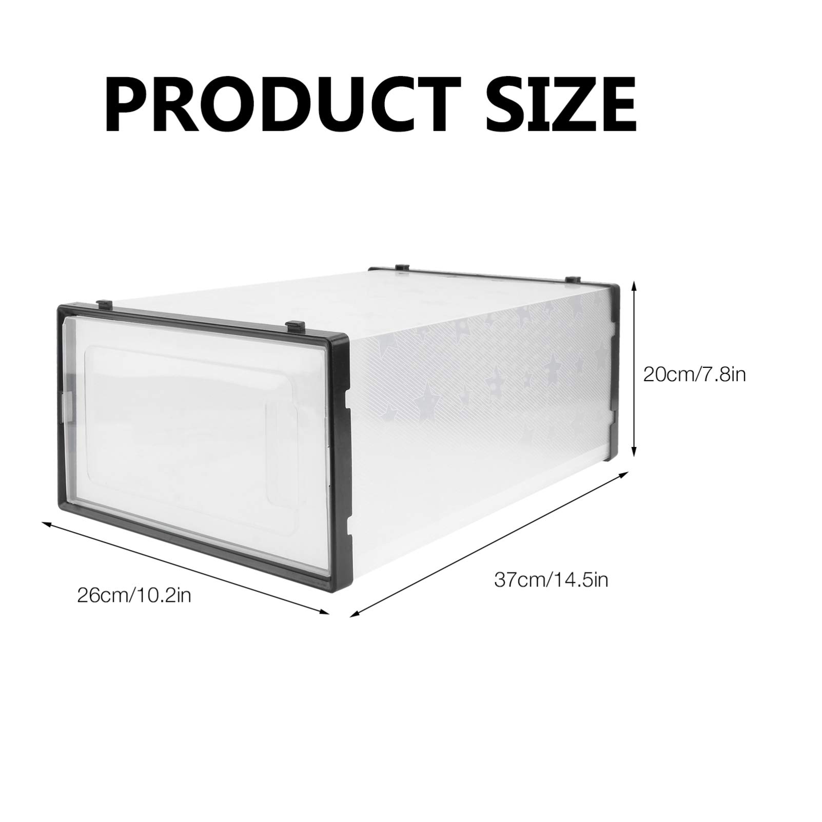 Cabilock Clear Plastic Shoe Storage Box with Lid - Transparent Shoe Organizer for Closet, Under Bed & Entryway - Stackable Shoe Container for Men, Women & Kids - Multi-Functional Clamshell Design
