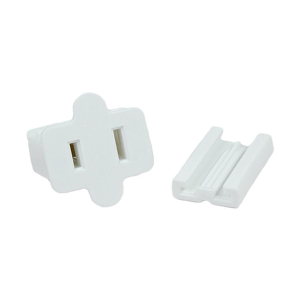 Novelty Lights SPT1 Female Vampire Plugs (25 Pack) - White Outdoor/Christmas Light Connectors, 8 Amp Rating, Slide-On Back for Easy Installation - Perfect for Holiday Decorations, String Lights, and Indoor/Outdoor Lighting