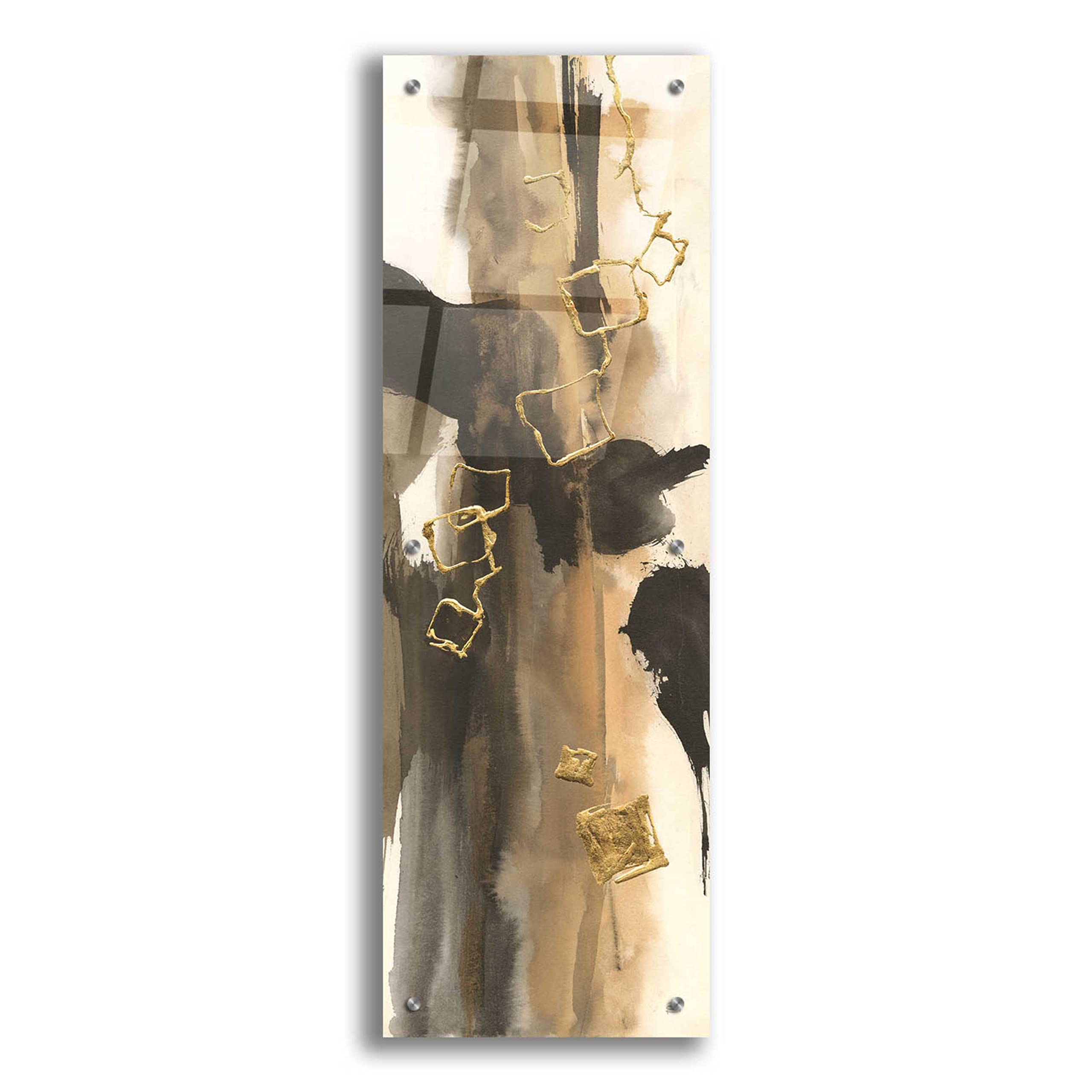 Chris Paschke 'Smoke and Mirrors II' Acrylic Glass Wall Art - 12x36 Inches Modern Abstract Painting for Living Room, Bedroom or Office Decor