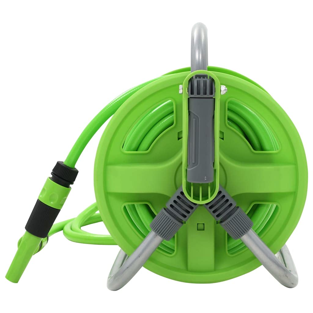 Estink Heavy Duty Garden Hose Reel 26x34x33cm - Green Outdoor Water Hose Storage for Vehicle Washing, Lawn Care & Garden Irrigation