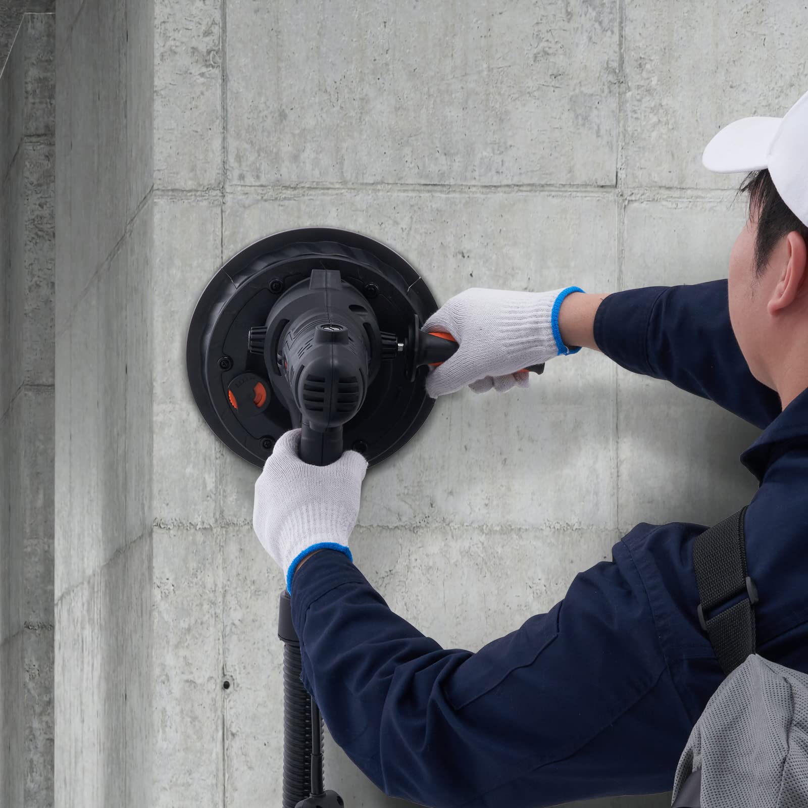 VEVOR 800W Electric Drywall Sander with 12 Sanding Discs, Variable Speed 1200-2300 RPM, Auto Vacuum Dust Collection System & LED Lights - Perfect for Wall Repair, Home Renovation, and Professional Construction Projects